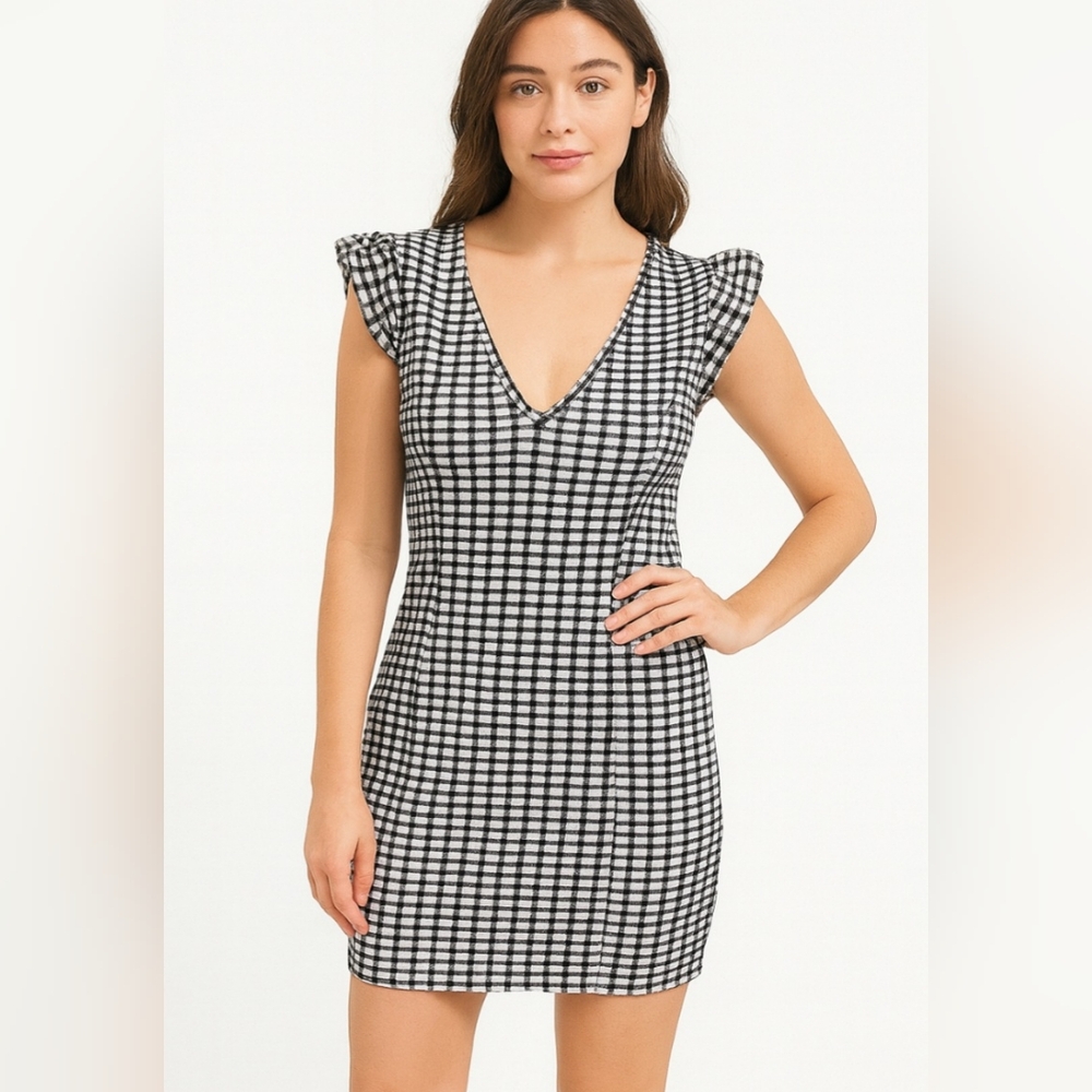 Miss Selfridge Bodycon Sheath Dress with Ruffle Sleeves